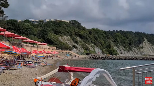 A beach in Tuapse. Image made from video posted at: https://www.youtube.com/watch?v=zgCt4XBGdHs