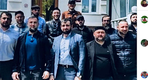 Ingush policemen who were sentenced by the court. Screenshot: https://www.instagram.com/p/Ch4niTWMaoV/