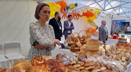 An exhibition of food products organized in Nalchik as part of the celebration of the 100th anniversary of Kabardino-Balkaria. Photo by Lyudmila Maratova for the Caucasian Knot