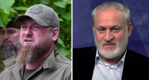 Ramzan Kadyrov, Akhmed Zakaev. Screnshot https://www.instagram.com/p/CW7rZIxvJOR/Screenshot of the video https://t.me/RKadyrov_95/2435 Collage by the "Caucasian Knot"