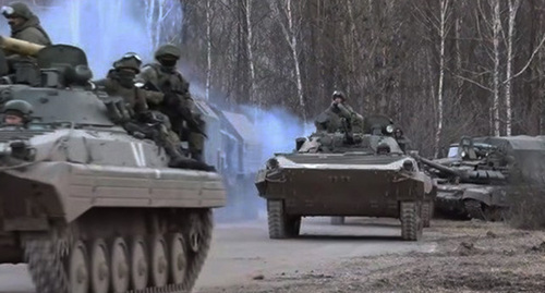 The military operation in Ukraine. Screenshot of the video vk.com/mil