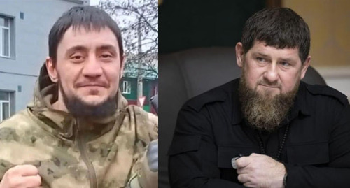 Djambulat Zauraev (on the left) and Ramzan Kadyrov. Collage by the "Caucasian Knot." Photos: https://www.grozny-inform.ru https://24tv.ua"
