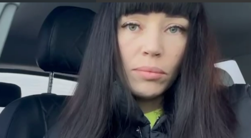 Tatyana, the wife of Pavel Kozachkov. Screenshot of the video posted on Ksenia Sobchak's Telegram channel on January 28, 2023 https://t.me/bloodysx/25427?single