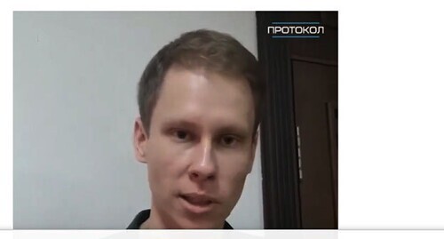 Denis Nochevka. Screenshot of the video https://protokol.band/2021/09/24/sud-oshtrafoval-aktivista/