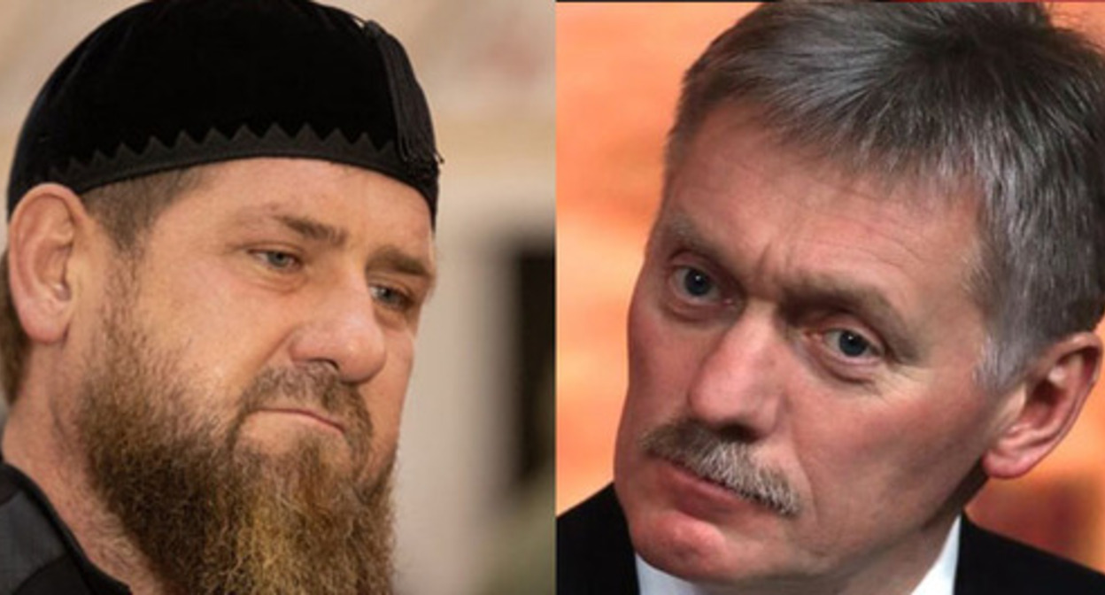 Ramzan Kadyrov (on the left), Dmitry Peskov. Collage by the "Caucasian Knot." Photos: Grozny Inform https://www.grozny-inform.ru, kremlin.ru