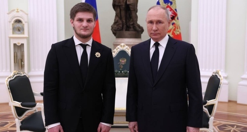 Akhmat Kadyrov and Vladimir Putin. Photo from Ramzan Kadyrov's Telegram channel https://t.me/RKadyrov_95/3410