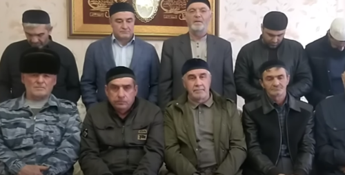 A videl appeal of Mikail Moshkhoev' teip (family clan). Screenshot of the video posted on the YouTube channel "Vainakh Dog" on March 29, 2023 https://www.youtube.com/watch?v=C1ULU4xBv1Q