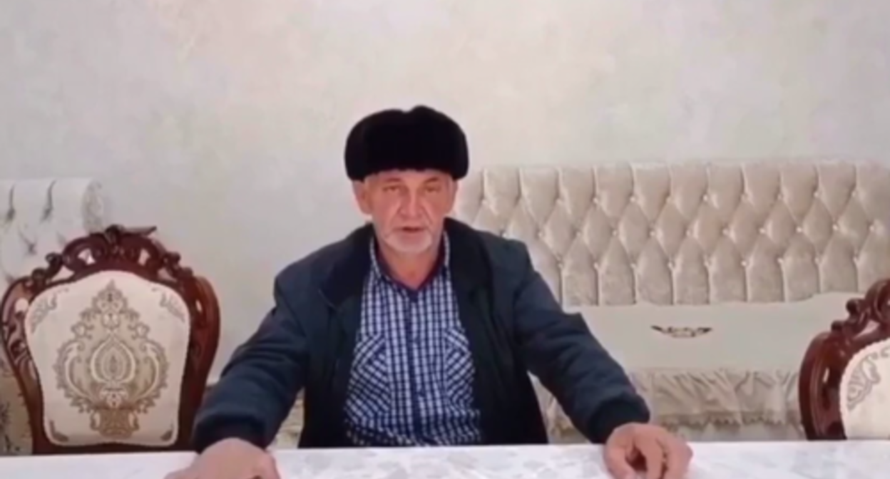 Akhmad Kottoev. Screenshot of the video posted on the Telegram channel "SKFO Times" on April 4, 2023, https://t.me/skfo_news/848