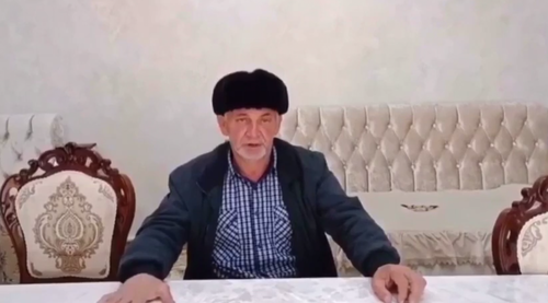 Akhmad Kottoev. Screenshot of the video posted on the Telegram channel "SKFO Times" on April 4, 2023, https://t.me/skfo_news/848