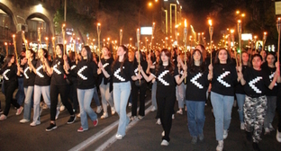 Torchlight procession in Yerevan in memory of the Armenian genocide in the Ottoman Empire. Photo by Tigran Petrosyan for the "Caucasian Knot"