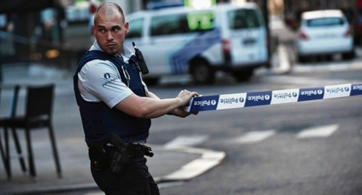 The Belgian police. Screenshot of the video by the ntv.ru