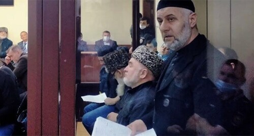 The Ingush activists (Barakh Chemurziev is in the foreground) in the courtroom. Photo by the "Caucasian Knot" correspondent