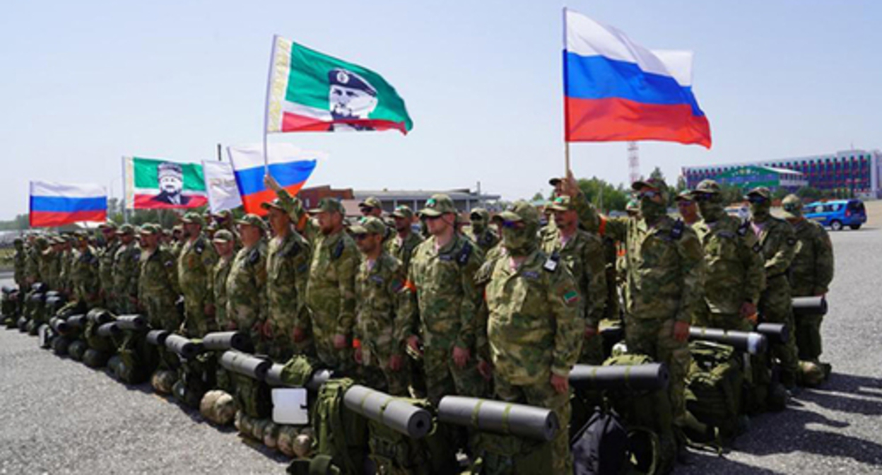 Volunteers from Chechnya before the dispatch to Ukraine. Photo: Shamil Maziev / IA "Grozny Inform"