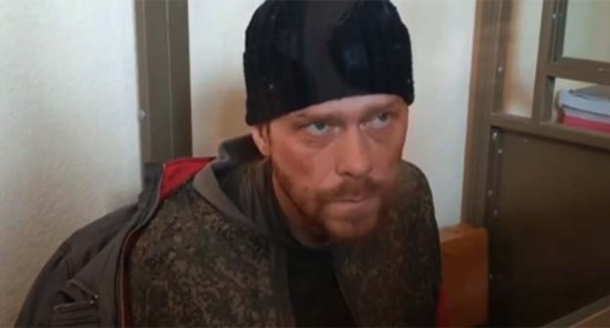 Pavel Nikolin, suspected of shelling law enforcers in the city of Novoshakhtinsk. Screenshot of the video https://www.kommersant.ru/doc/5708912