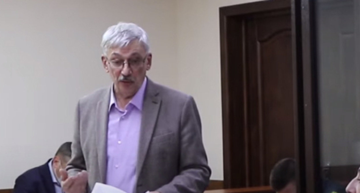 Oleg Orlov. Screenshot of the video by the Human Rights Advocates https://www.youtube.com/watch?v=b5oeo-6Nc5I