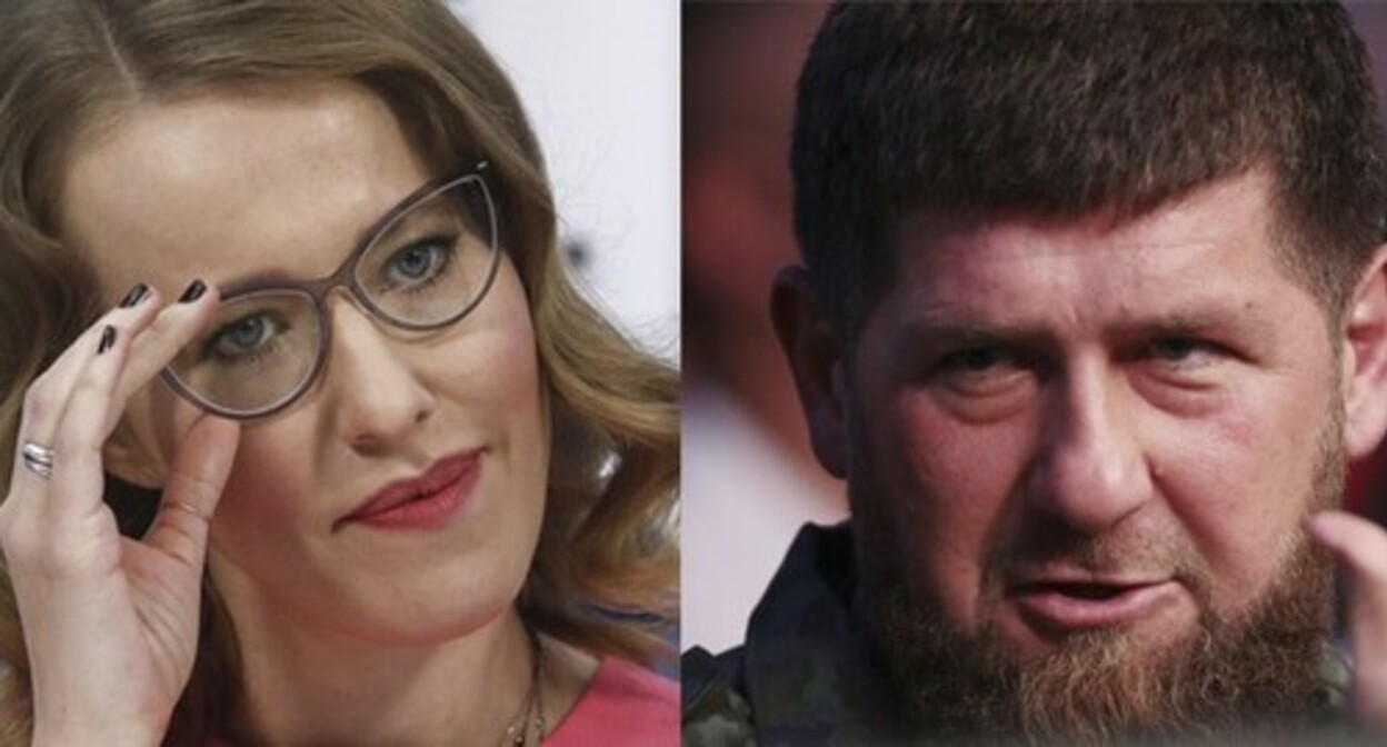 Ksenia Sobchak and Ramzan Kadyrov. Collage by the "Caucasian Knot." Photo: REUTERS/Christopher Pike REUTERS/Sergei Karpukhin