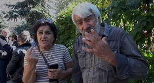Gurgen Babayan, a refugee from Stepanakert, and his wife Naira. Yerevan, October 20, 2023. Photo by Armine Martirosyan for the "Caucasian Knot"