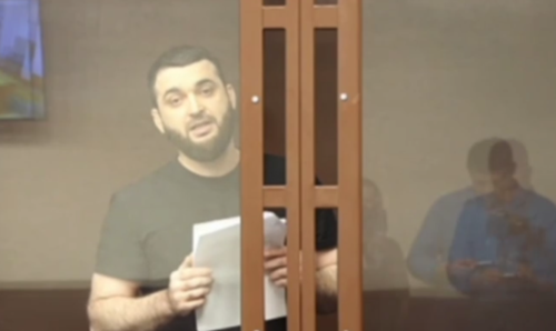 Abdulmumin Gadjiev makes his final speech to the court. Screenshot of the video posted on the Telegram channel "Я/Мы Абдулмумин Гаджиев" (I/We Abdulmumin Gadjiev) on September 8, 2023 https://t.me/abdmumin/1051