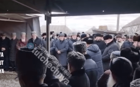 The reconciliation of the Gakaevs and relatives of Turpal-Ali Shamurzaev, accused of killing the Mullah. Screenshot of the video posted on the Instagram page (the activities of the Meta Company, owning Facebook, Instagram, and WhatsApp, are banned in Russia) "Tut Chechnya" (Chechnya Here) on January 17, 2024 https://www.instagram.com/p/C2NqwqpLVLP/