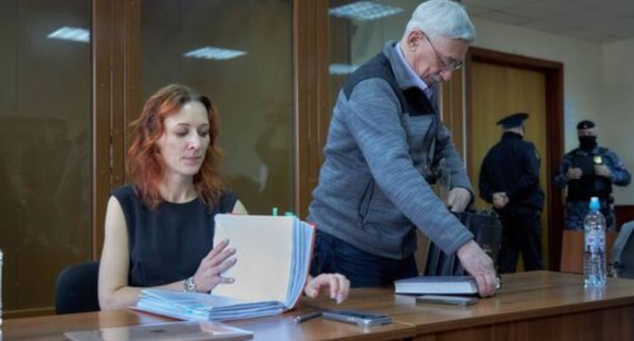 Katerina Tertukhina and Oleg Orlov*. Photo: Andrey Rushaylo-Arno https://memorialcenter.org (included into the register of foreign agents)