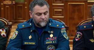 Alikhan Tsakaev. April 22, 2024. Screenshot of the video posted on the Telegram channel "Kadyrov_95" https://t.me/RKadyrov_95/4655