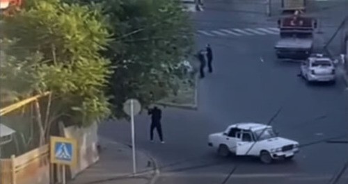 The militants' attack on a synagogue in Derbent. June 23, 2024. Screenshot of a video by CBC TV Azerbaijan https://www.youtube.com/watch?v=i-dJMlLeukg
