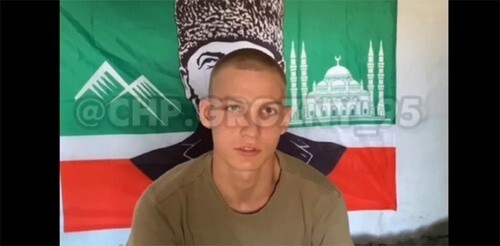 Screenshot of a video with a serviceman apologizing for his words about the "Akhmat" fighters. Screenshot of a video posted in the Telegram channel "ChP Grozny" on August 9, 2024