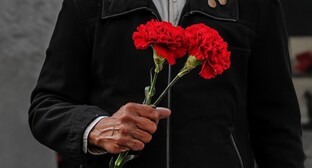 A man with carnations. Picture made by Photoshop