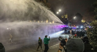 The police used water cannons to suppress a protest action. December 7, 2024. Photo by Aziz Karimov for the "Caucasian Knot"