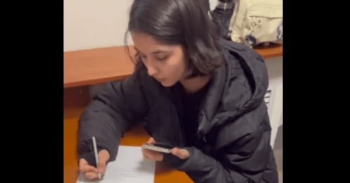 Zaira Pirova at the police station. Screenshot of a video posted by the SK SOS Crisis Group (included into the register of foreign agents) on January 7, 2025 https://t.me/sksosorg/1293 Zaira Pirova at the police station. Screenshot of a video posted by the SK SOS Crisis Group (included into the register of foreign agents) on January 7, 2025 https://t.me/sksosorg/1293