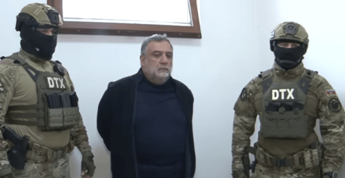 Ruben Vardanyan with the Azerbaijani law enforcers. Screenshot of a video posted by Baku TV on September 28, 2023 https://www.youtube.com/watch?v=jCumNjZ4FAw Ruben Vardanyan with the Azerbaijani law enforcers. Screenshot of a video posted by Baku TV on September 28, 2023 https://www.youtube.com/watch?v=jCumNjZ4FAw