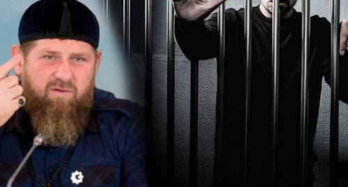 Ramzan Kadyrov and a prisoner. Collage by the "Caucasian Knot". Photo: t.me/RKadyrov_95 Picture made in Photoshop by the "Caucasian Knot" Ramzan Kadyrov and a prisoner. Collage by the "Caucasian Knot". Photo: t.me/RKadyrov_95 Picture made in Photoshop by the "Caucasian Knot"