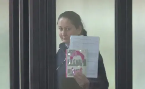 Mziya Amaglobeli at a court session, January 15, 2025. Photo by the “Pirveli” TV Company Mziya Amaglobeli at a court session, January 15, 2025. Photo by the “Pirveli” TV Company