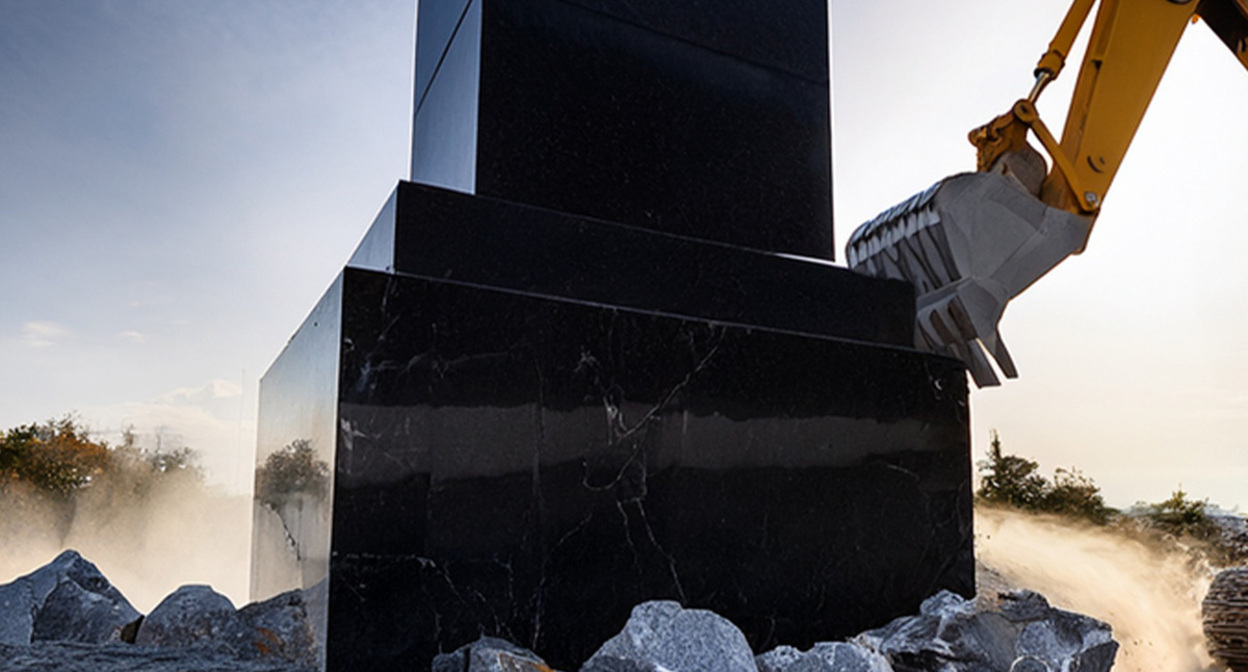 Monument demolition: illustration created by the "Caucasian Knot" by using the AI in the Photoshop.
