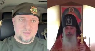 Apti Alaudinov (left) and Schema-Abbot Gavriil: collage by the "Caucasian Knot": still frame from Apti Alaudinov's video from June 7, 2025: https://t.me/AptiAlaudinovAKHMAT/11247, and the Telegram channel "Beware, News" from May 30, 2025: https://t.me/ostorozhno_novosti/37195 