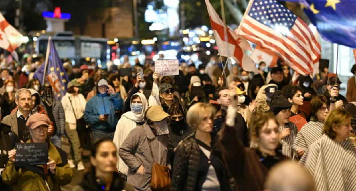 Participants in the protest in Tbilisi. Screenshot from Interpressnews photo from March 18, 2026, https://www.interpressnews.ge/ka/article/864949-organizatorebis-inpormaciit-21-marts-tbilisshi-xolo-22-marts-kutaisshi-dagegmili-saprotesto-marshebi-agar-chatardeba Participants in the protest in Tbilisi. Screenshot from Interpressnews photo from March 18, 2026, https://www.interpressnews.ge/ka/article/864949-organizatorebis-inpormaciit-21-marts-tbilisshi-xolo-22-marts-kutaisshi-dagegmili-saprotesto-marshebi-agar-chatardeba