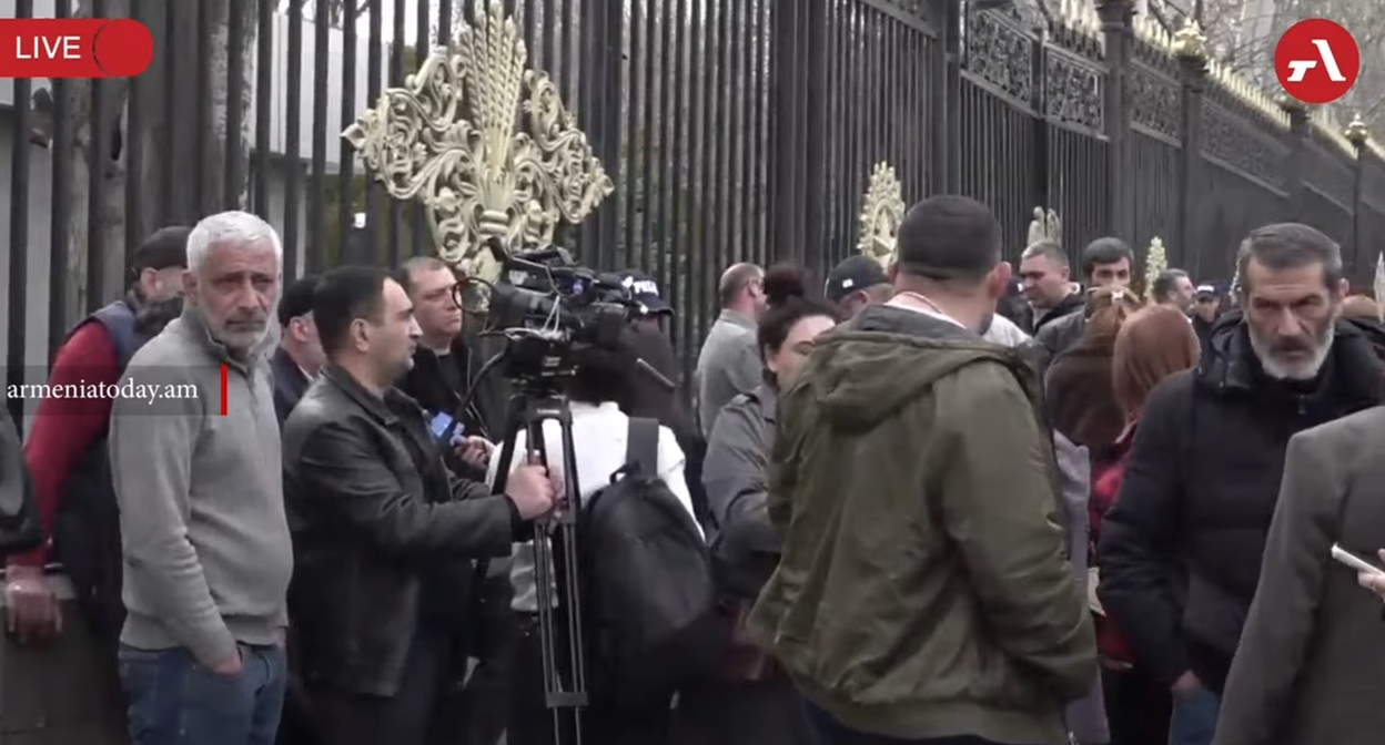 Protest in Yerevan. March 24, 2026. Still from Armenia Today video: https://www.youtube.com/watch?v=32uMlhhn5hI Protest in Yerevan. March 24, 2026. Still from Armenia Today video: https://www.youtube.com/watch?v=32uMlhhn5hI