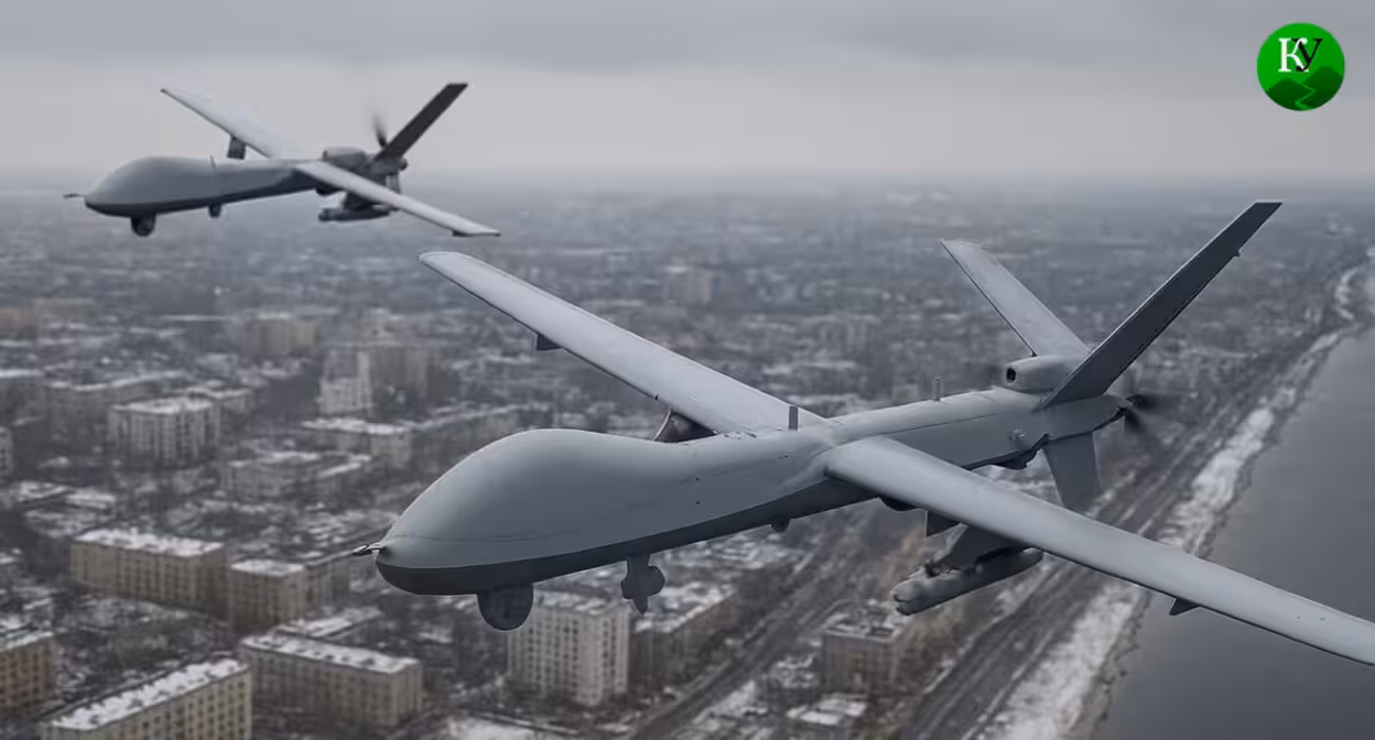 A UAV in flight. Illustration created by the Caucasian Knot using AI in the Copilot program. A UAV in flight. Illustration created by the Caucasian Knot using AI in the Copilot program.