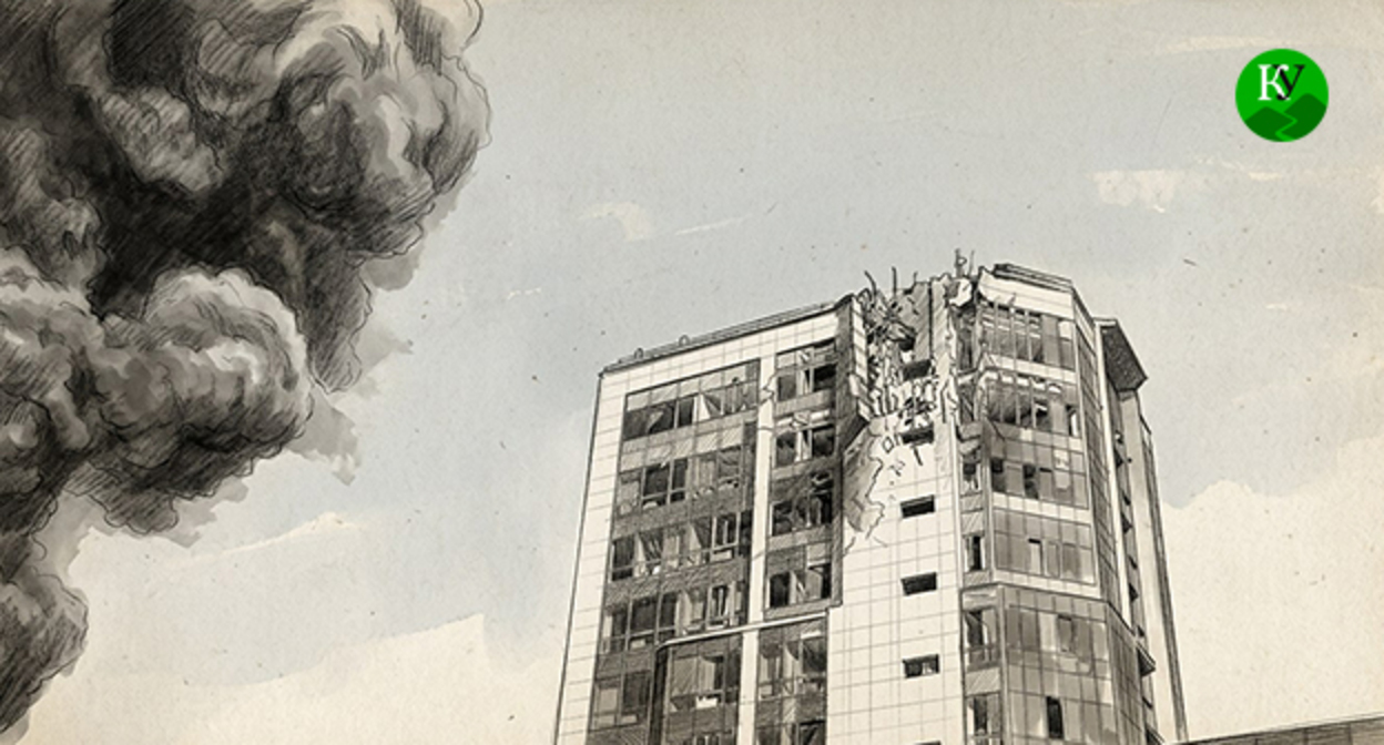 A house damaged in a fire. Illustration created by the "Caucasian Knot" using AI in the Copilot program. A house damaged in a fire. Illustration created by the "Caucasian Knot" using AI in the Copilot program.