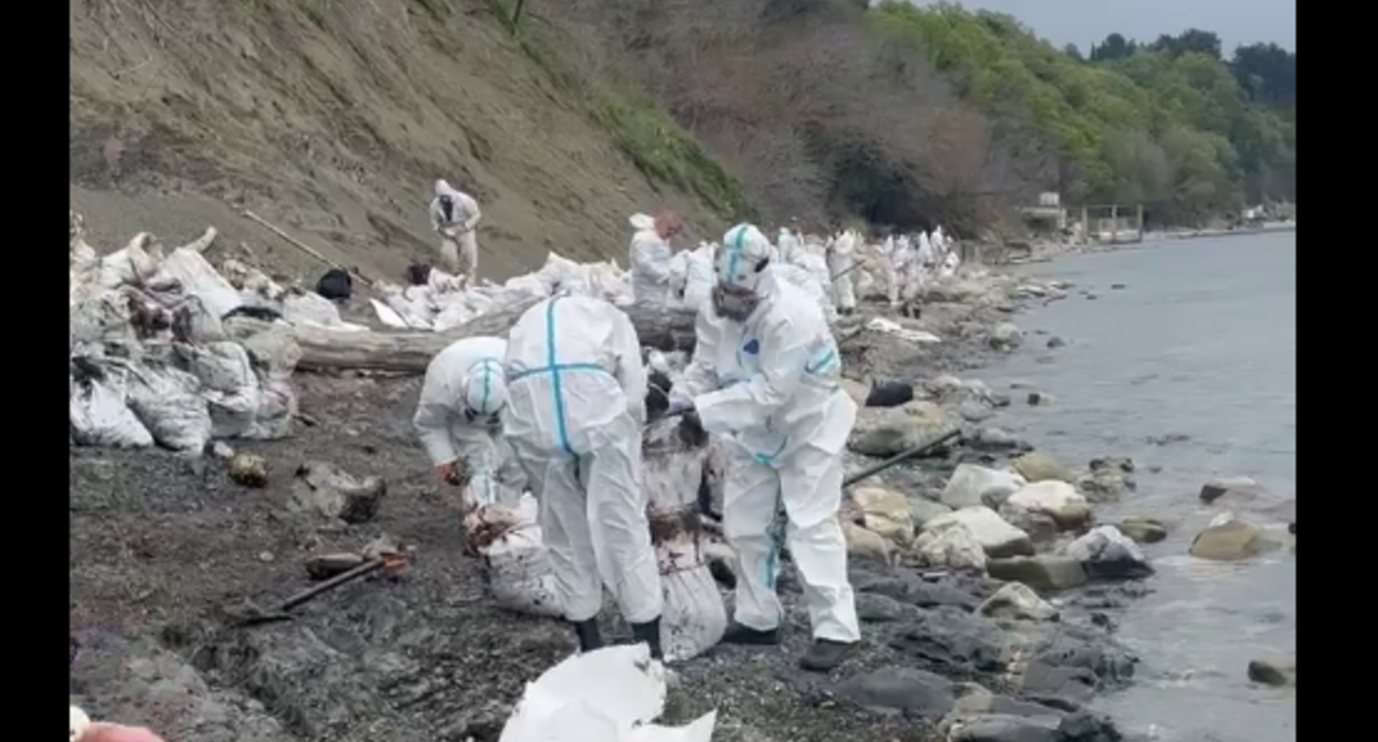 Volunteers clean the beach in Tyumen. Still from Roman Pukalov's Telegram channel, May 1, 2026, https://t.me/Roman_eco/1646 Volunteers clean the beach in Tyumen. Still from Roman Pukalov's Telegram channel, May 1, 2026, https://t.me/Roman_eco/1646